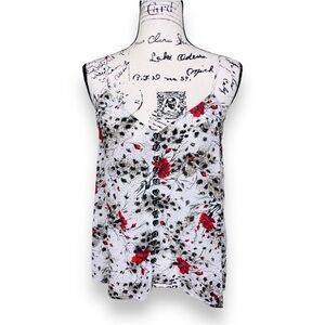 The Kooples Paris Silk Floral V Neck Camisole Top